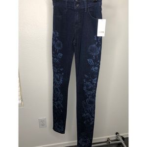 J Brand Indigo Blossom Supper Skinny Mid-Rise Jean
